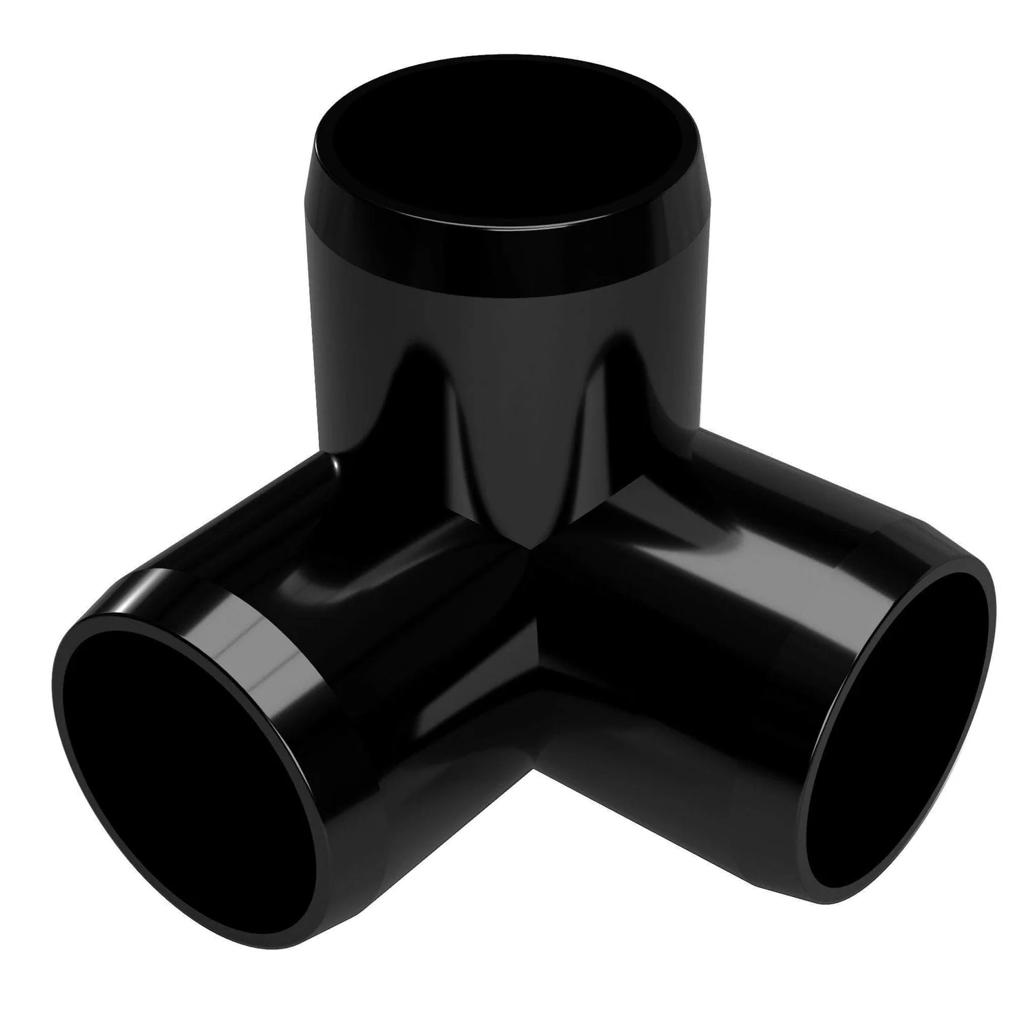 1/2 in. 3-Way PVC Elbow Fitting, Furniture Grade - Black