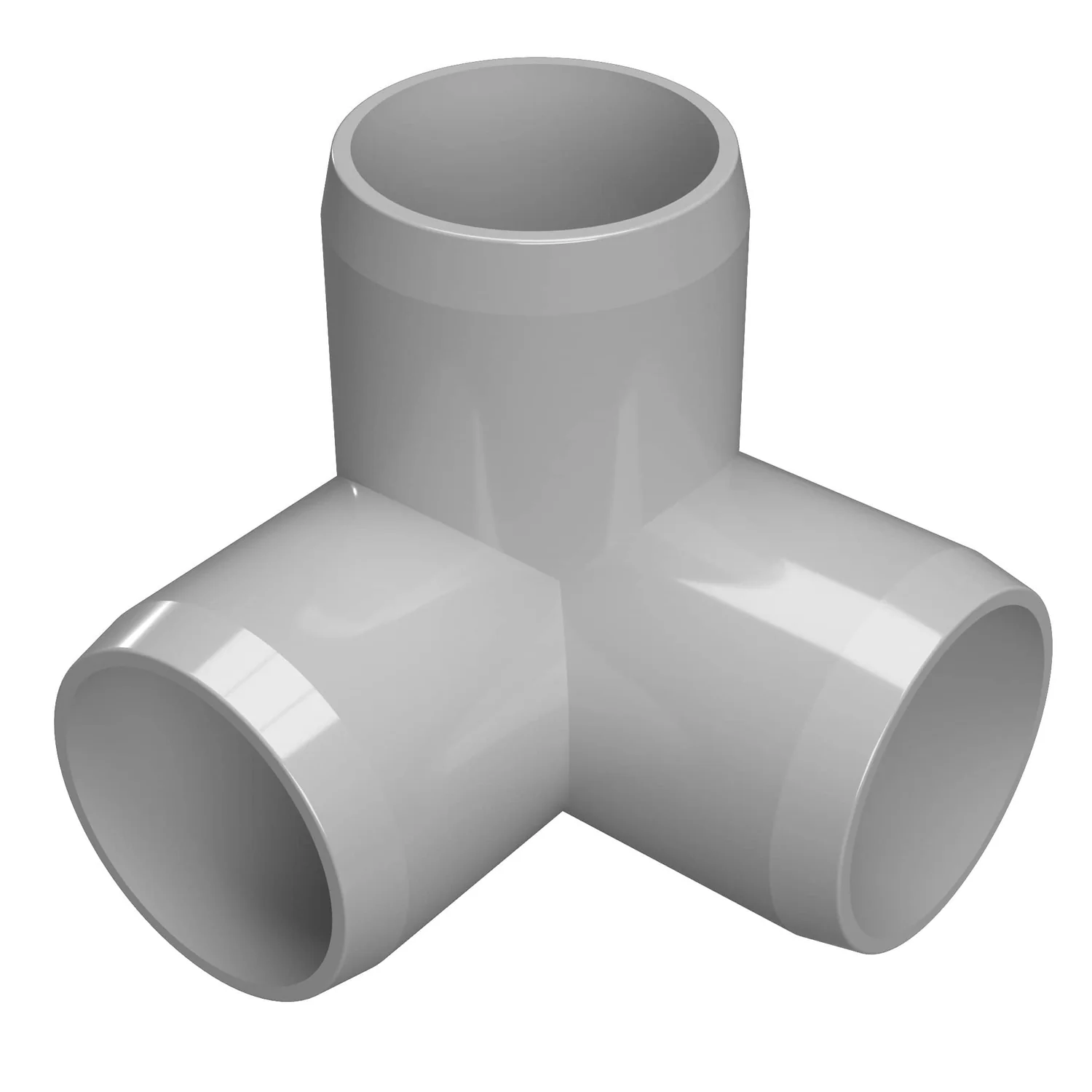 1/2 in. 3-Way PVC Elbow Fitting, Furniture Grade - Gray