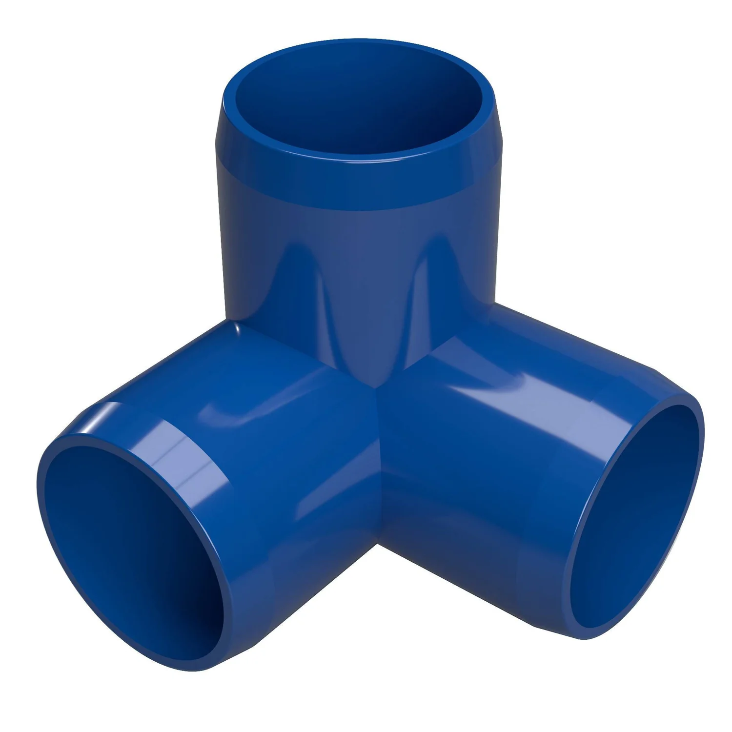 1/2 in. 3-Way PVC Elbow Fitting, Furniture Grade - Blue