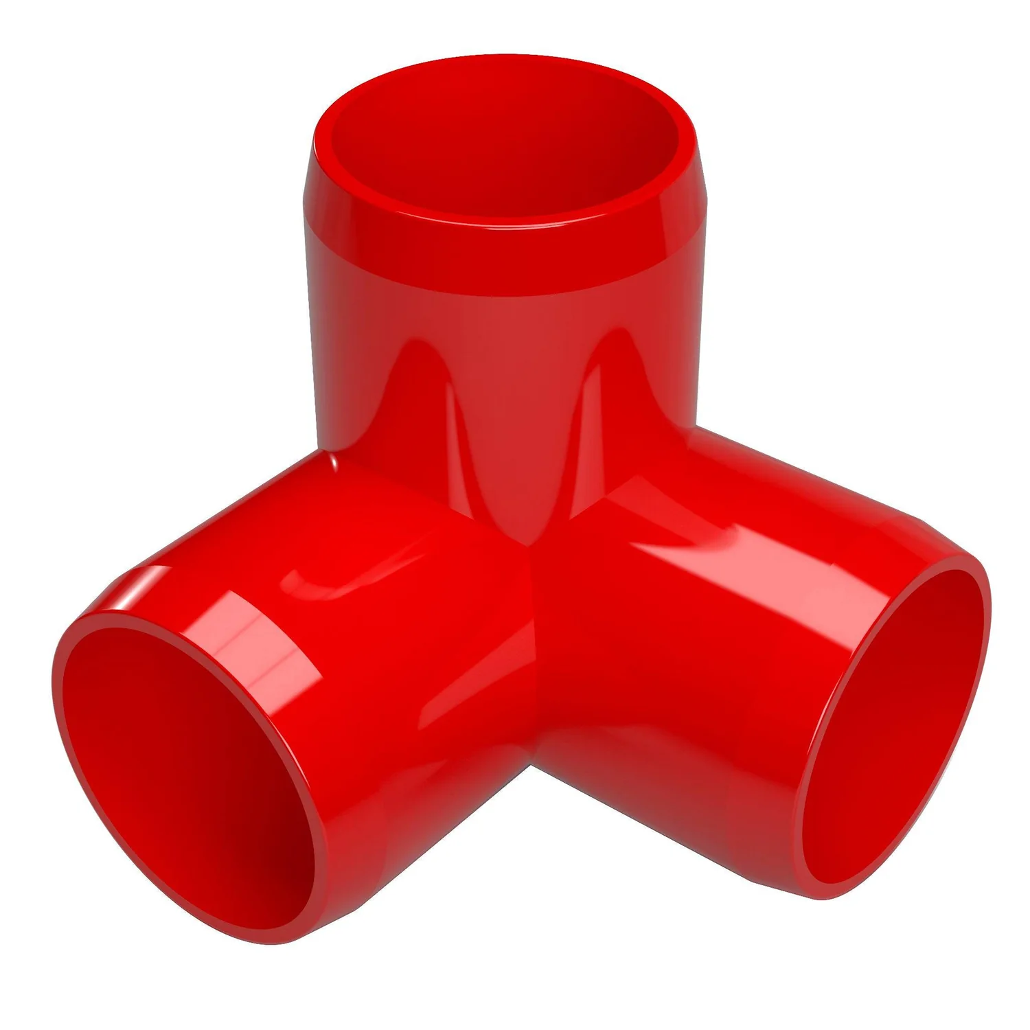 1/2 in. 3-Way PVC Elbow Fitting, Furniture Grade - Red