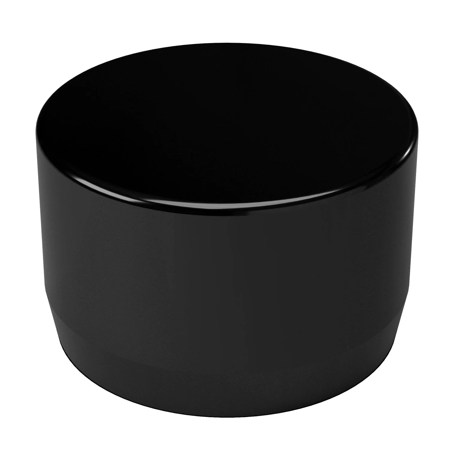 1/2 in. External Flat PVC End Cap, Furniture Grade - Black