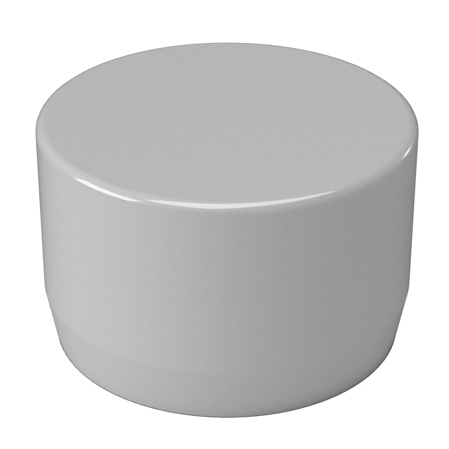 1/2 in. External Flat PVC End Cap, Furniture Grade - Gray