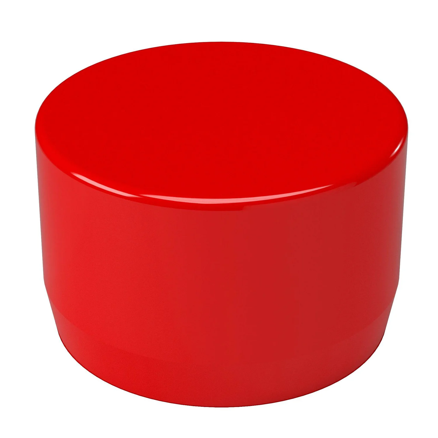 1/2 in. External Flat PVC End Cap, Furniture Grade - Red